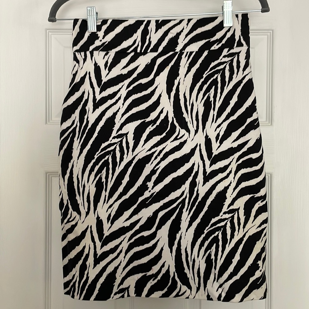 Zebra pencil skirt